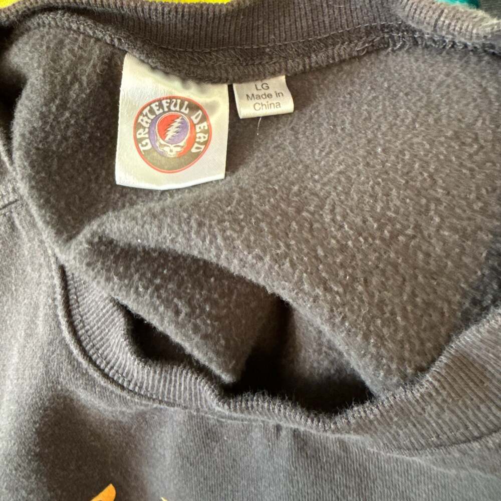 Grateful Dead Bertha Skull and Roses Graphic Sweatshirt Charcoal Grey Size Large - Picture 4 of 4